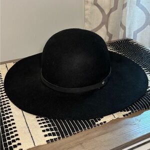 Boho Black Wide-Brim Hat